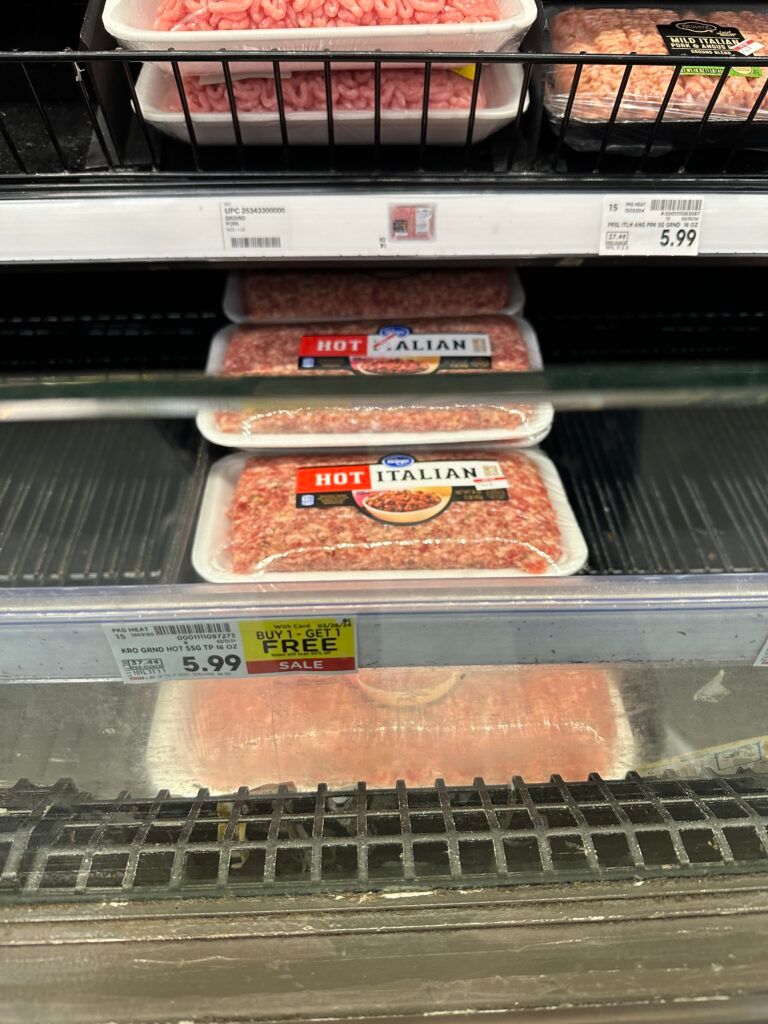 kroger sausage shelf image