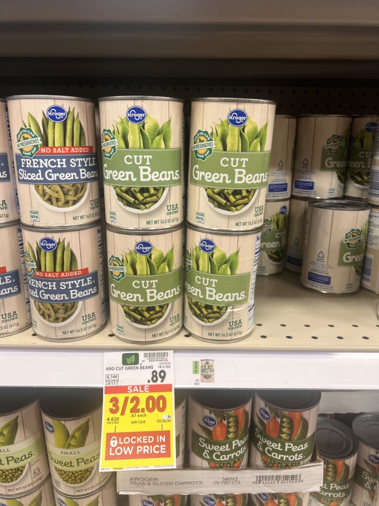 kroger canned vegetables shelf image