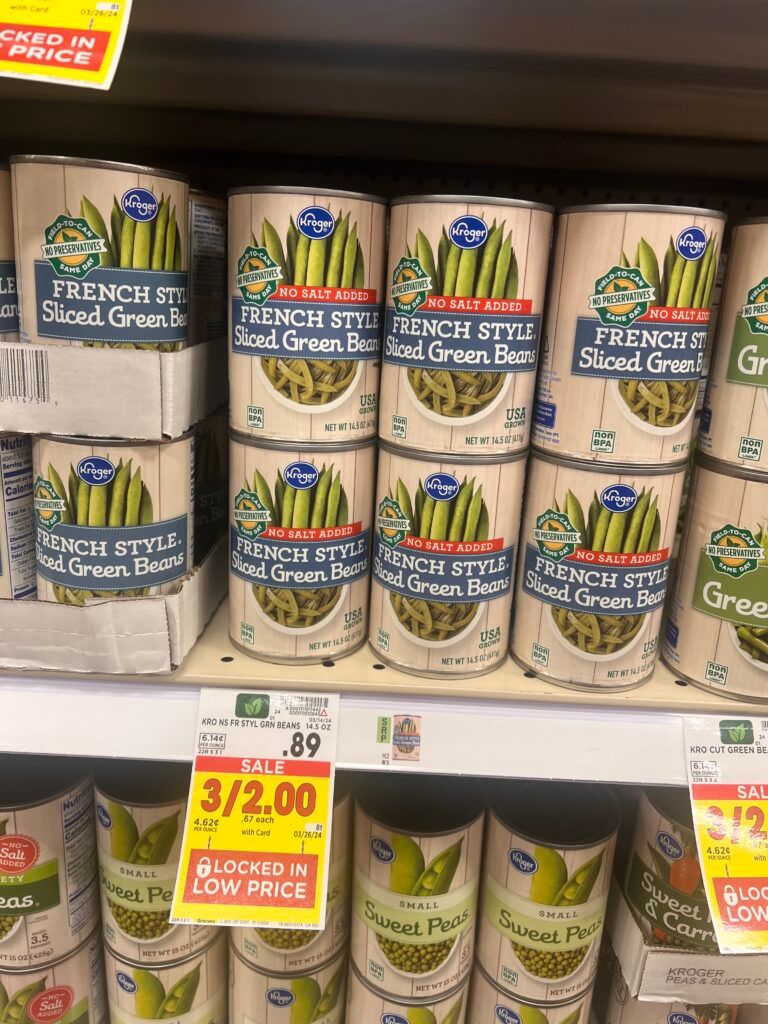 kroger canned vegetables shelf image