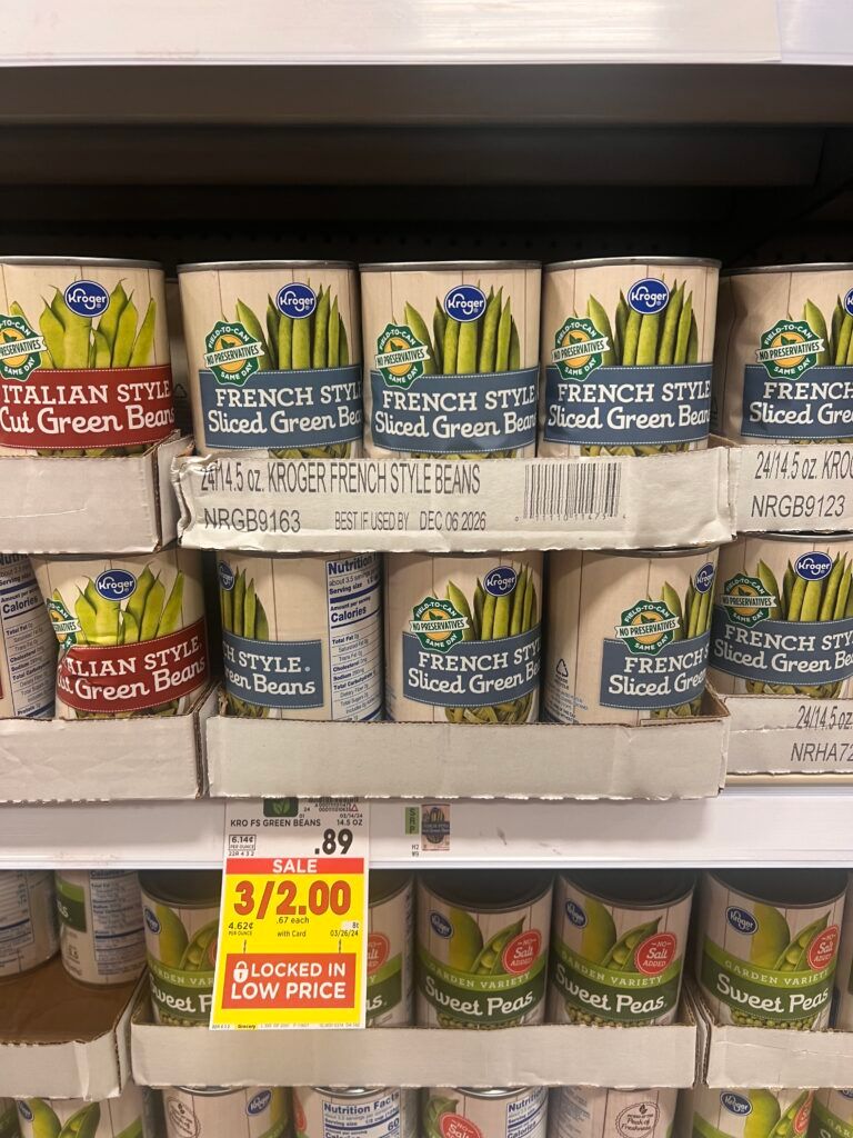 kroger canned vegetables shelf image