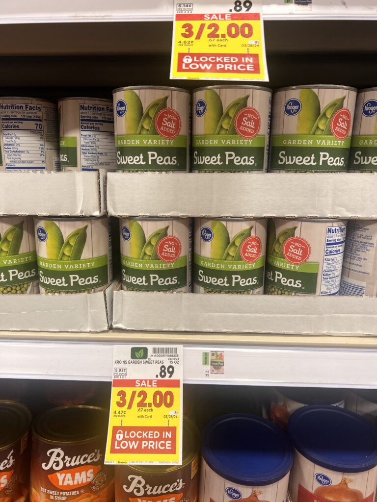 kroger canned vegetables shelf image