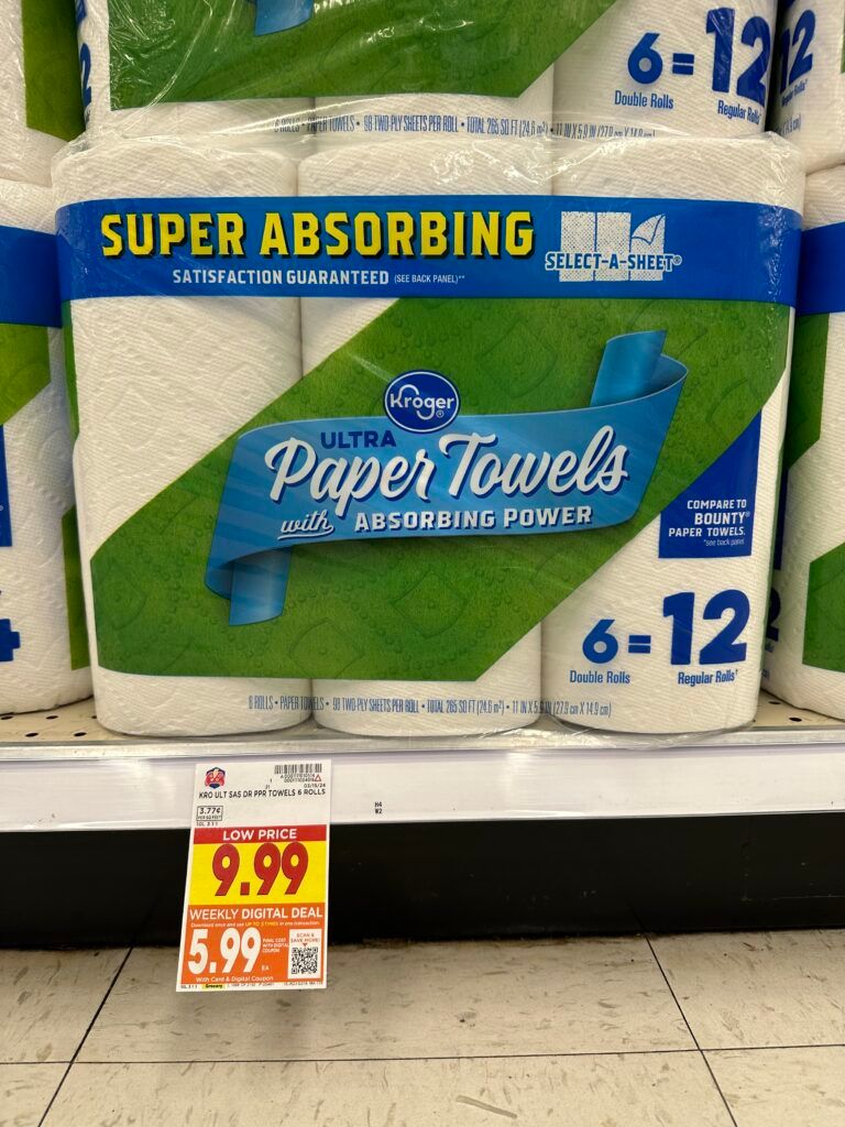kroger paper towels shelf image