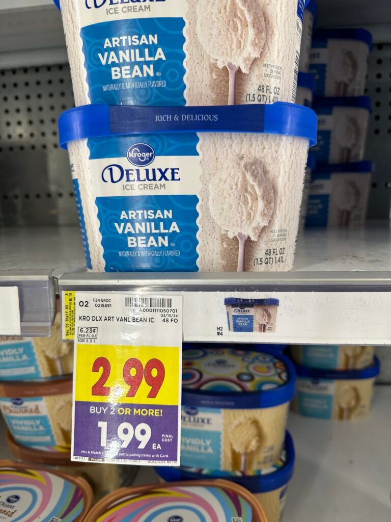 kroger ice cream shelf image