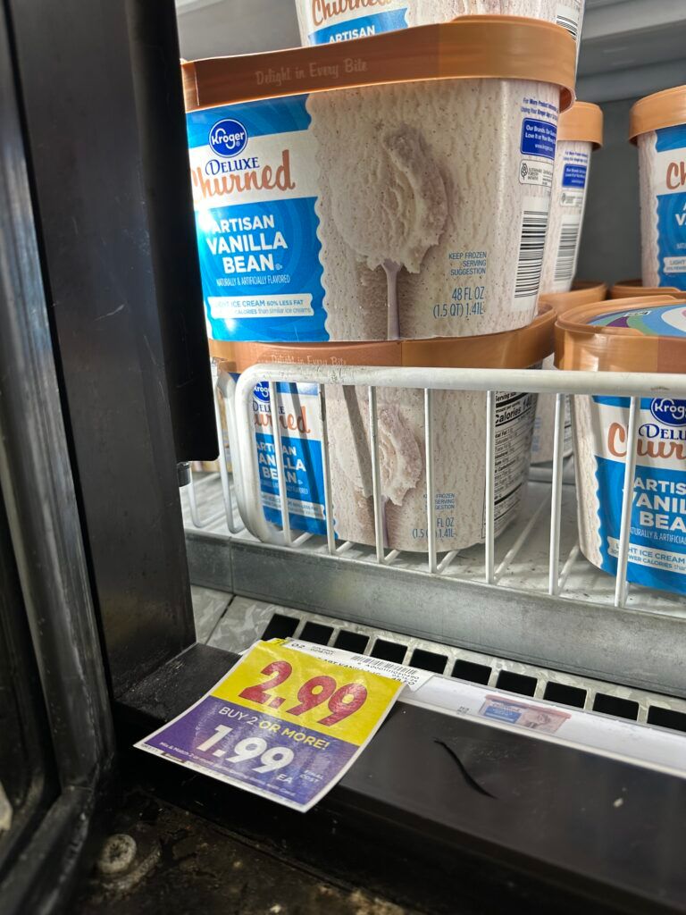kroger ice cream shelf image