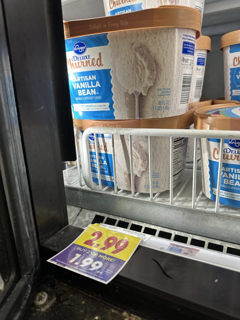 kroger ice cream shelf image