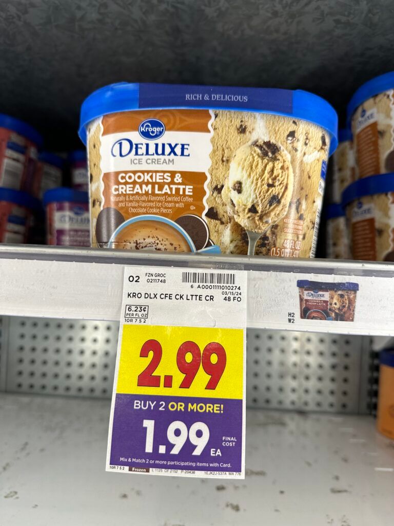 kroger ice cream shelf image