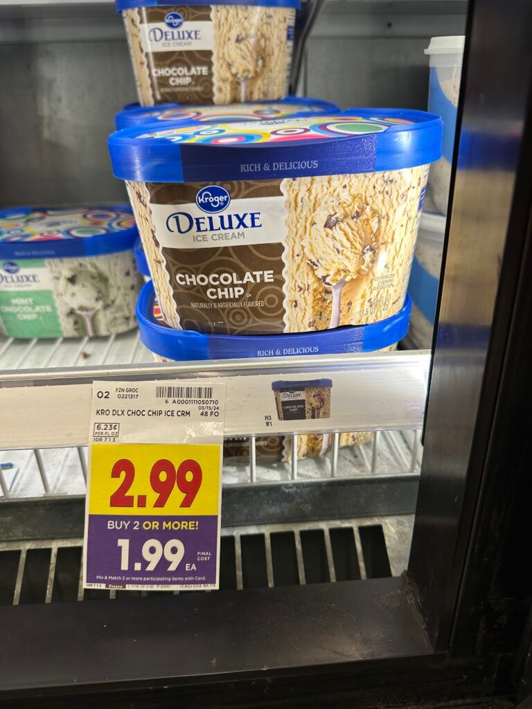 kroger ice cream shelf image