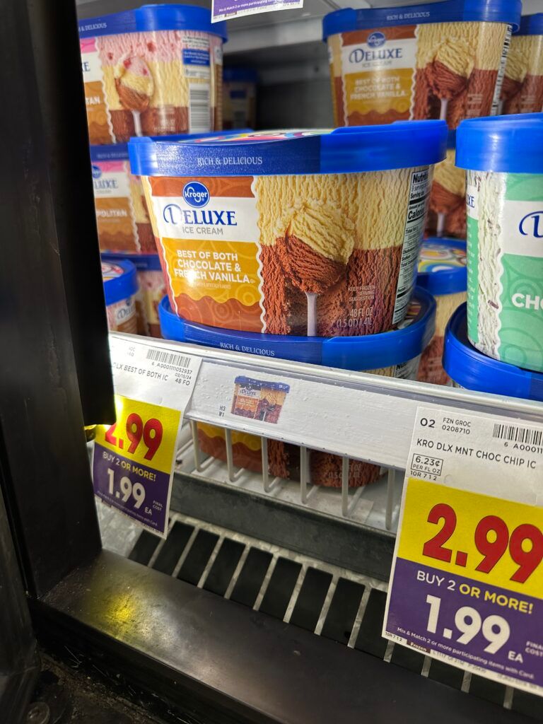 kroger ice cream shelf image