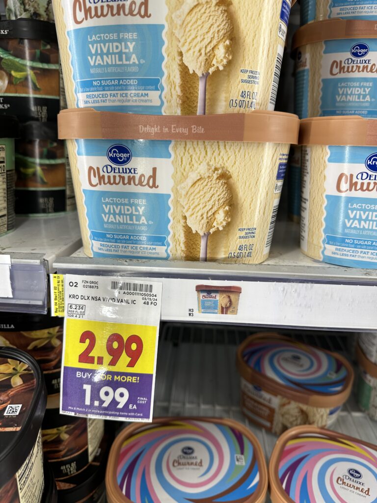 kroger ice cream shelf image