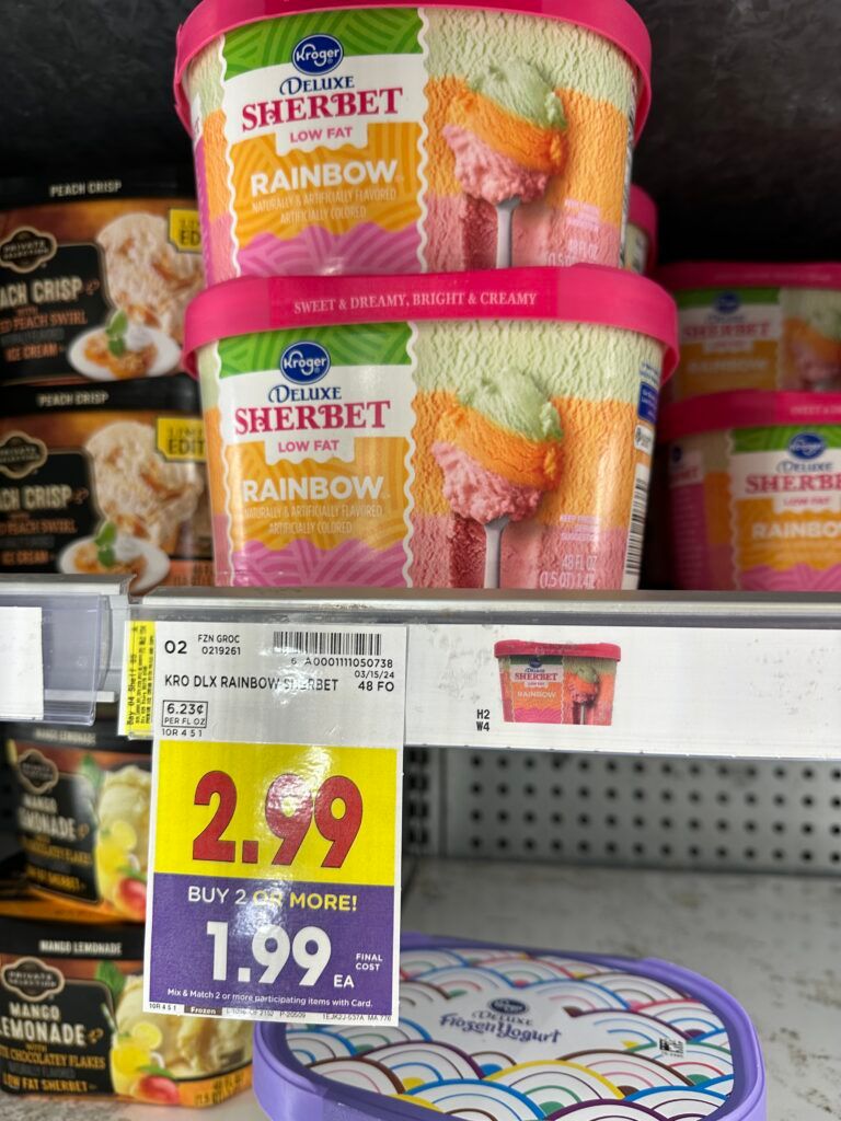 kroger ice cream shelf image