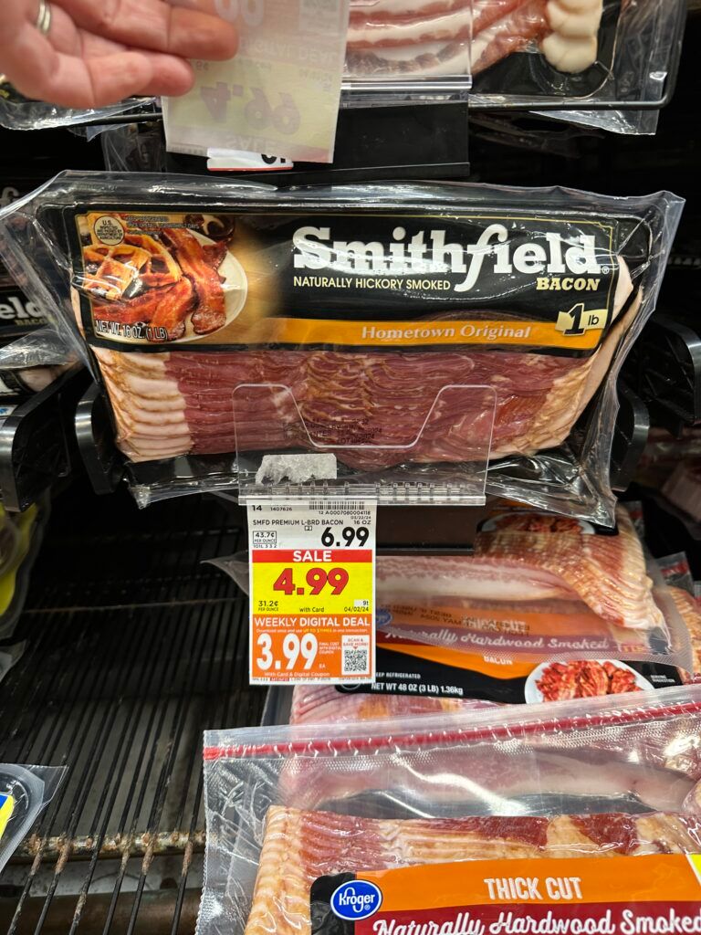 smithfield bacon kroger shelf image