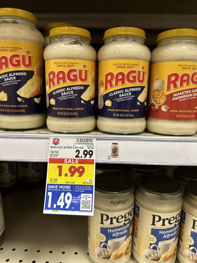 ragu pasta sauce kroger shelf image