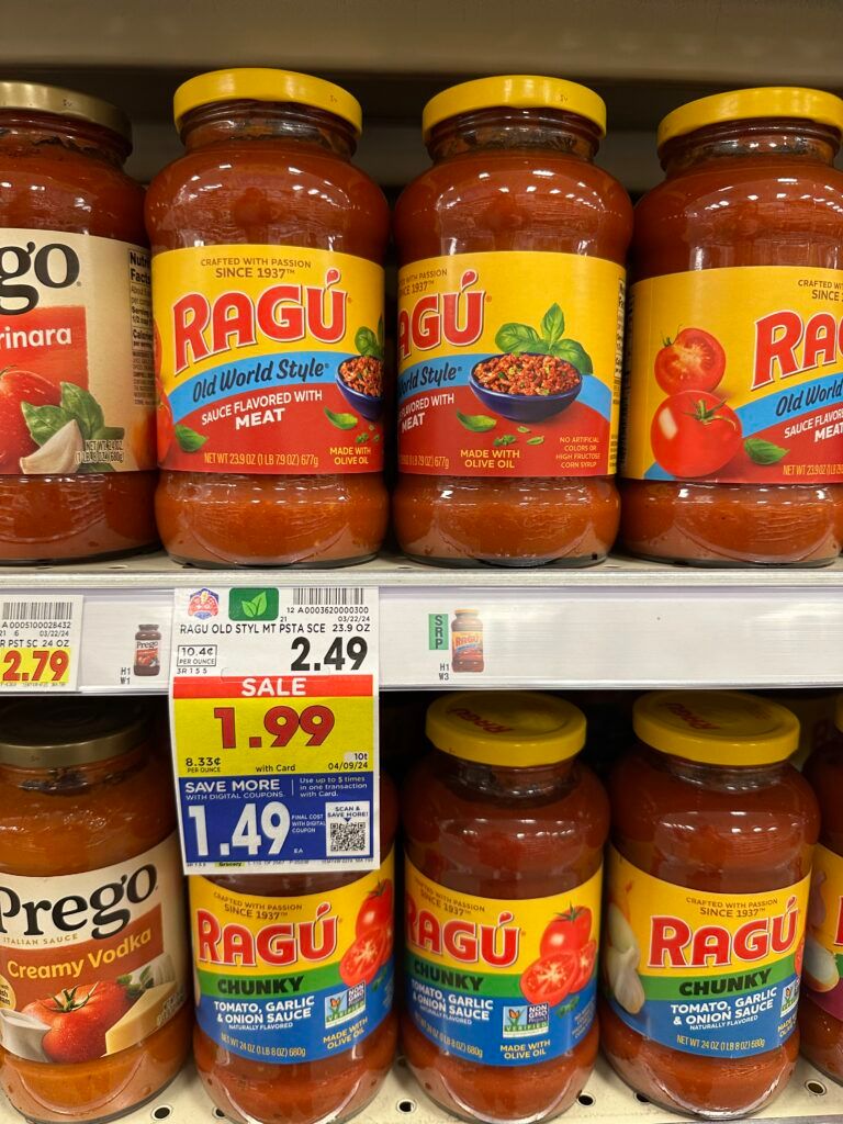 ragu pasta sauce kroger shelf image