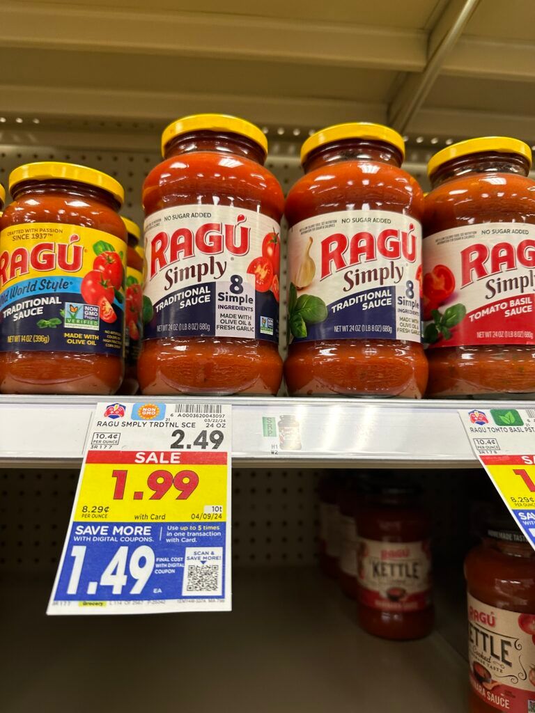 ragu pasta sauce kroger shelf image