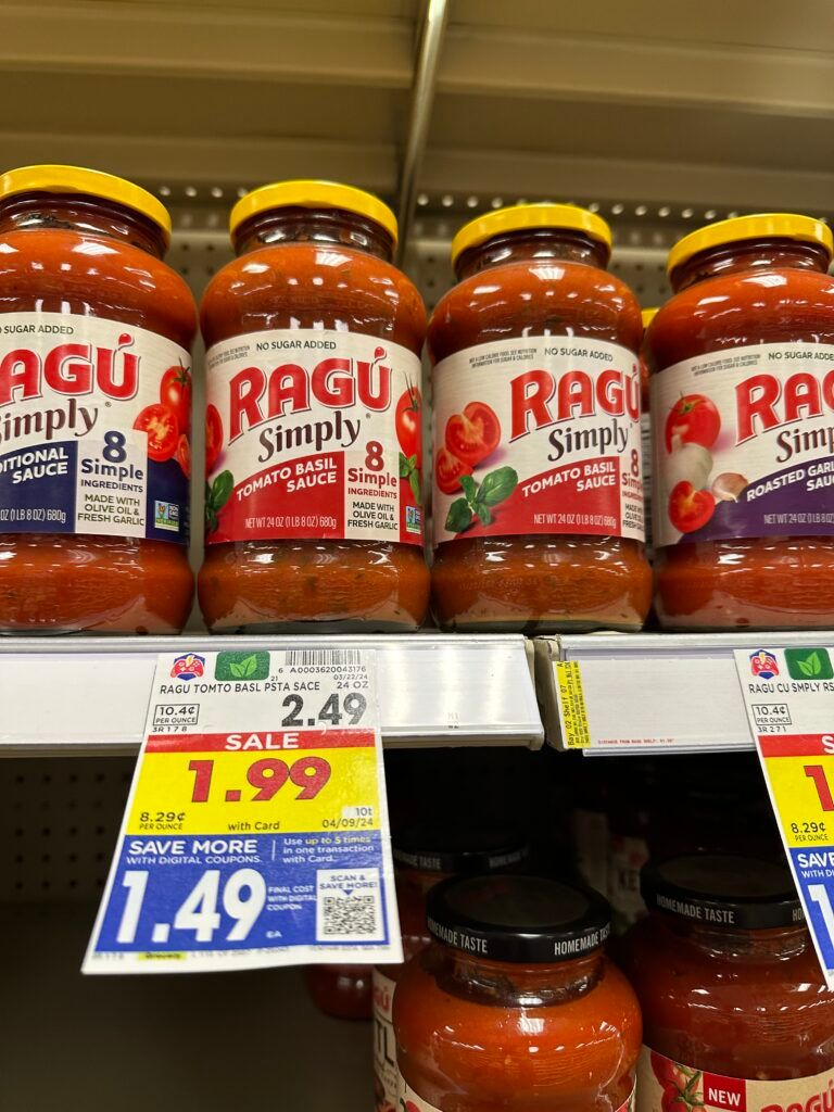 ragu pasta sauce kroger shelf image