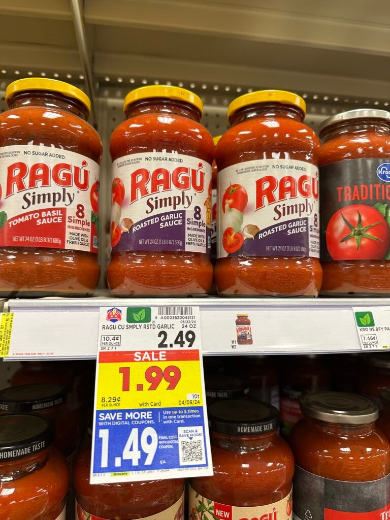 ragu pasta sauce kroger shelf image