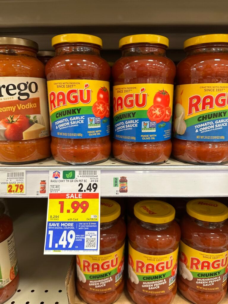ragu pasta sauce kroger shelf image