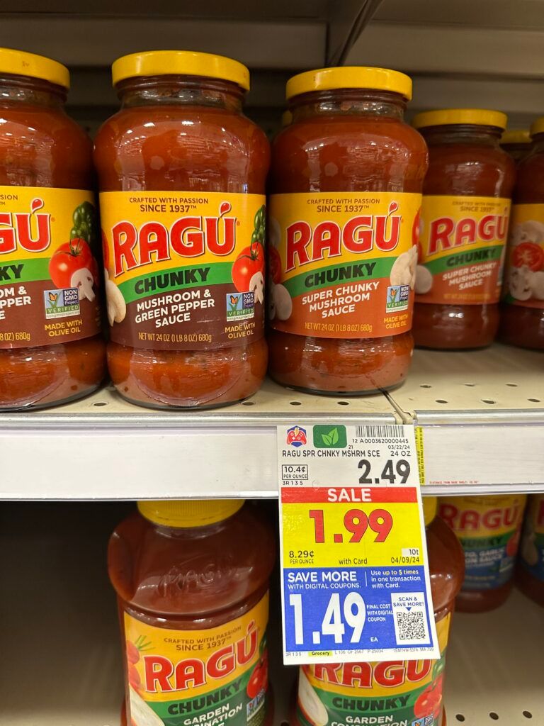 ragu pasta sauce kroger shelf image