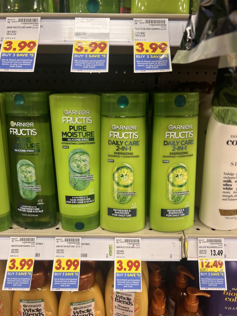 garnier fructis shampoo or conditioner kroger shelf image