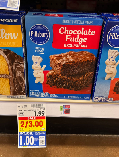 Pillsbury Brownie Mix Kroger Shelf Image