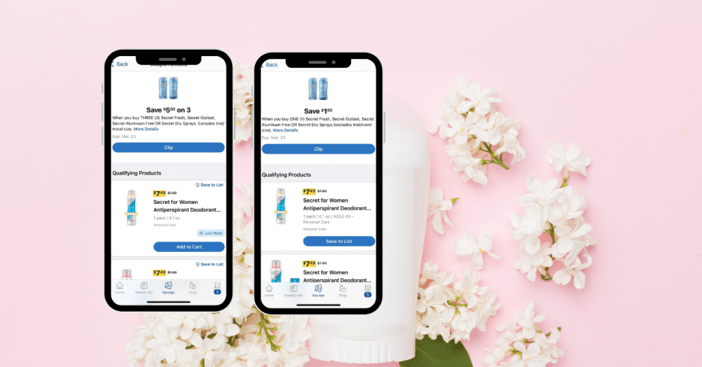 Secret Deodorant Digital Coupons Kroger