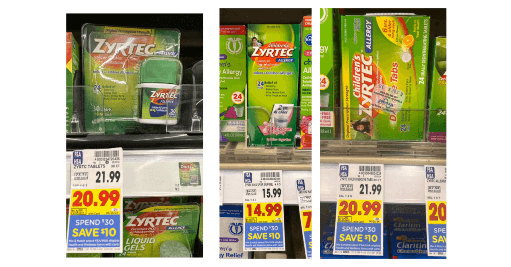 Zyrtec Kroger Shelf Images