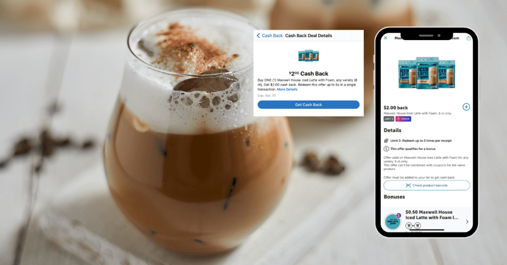 maxwell house iced latte with foam ib kcb