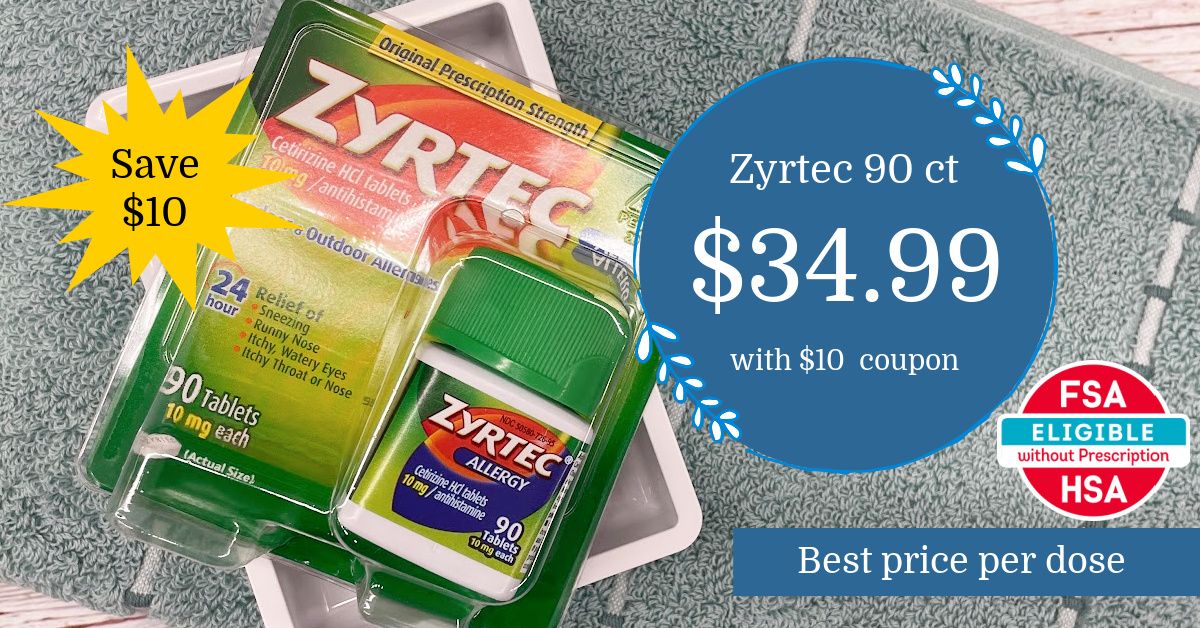 Zyrtec (90 ct) is $10 Off with Coupon at Kroger! - Kroger Krazy