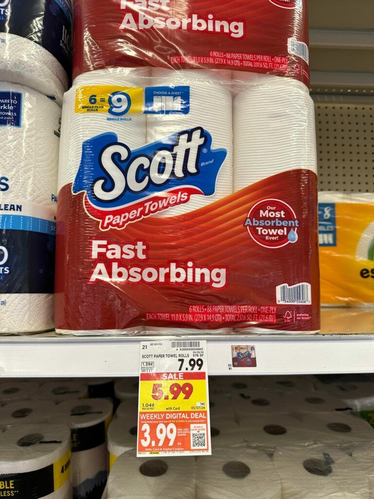 scott paper towels kroger shelf image
