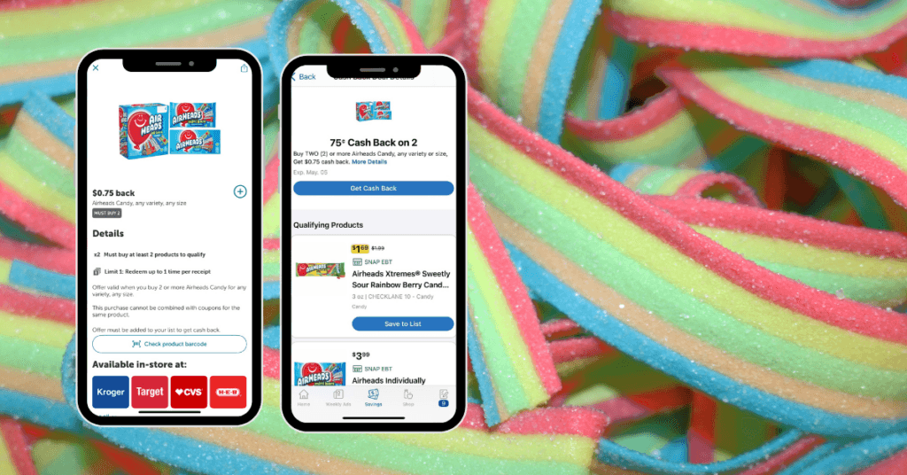 Air Heads Candy Ibotta and Kroger Cash Back Rebates