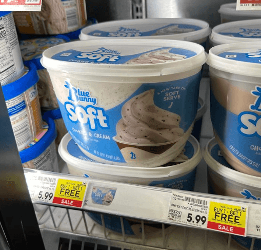 Blue Bunny Soft Ice Cream Kroger shelf Image