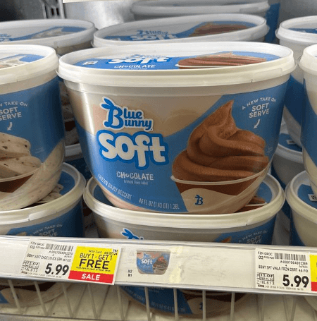 Blue Bunny Soft Ice Cream Kroger shelf Image