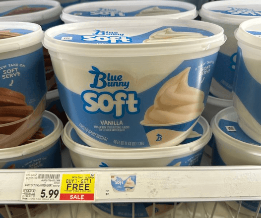 Blue Bunny Soft Ice Cream Kroger shelf Image