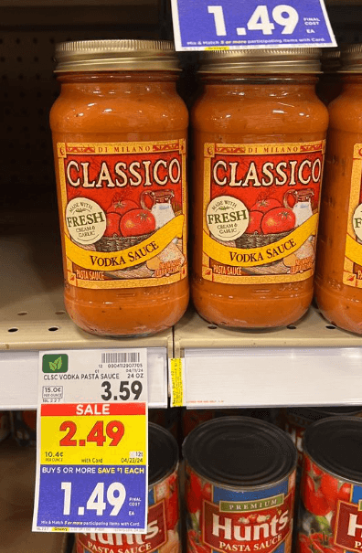 Classico Pasta Sauce Kroger Shelf Image