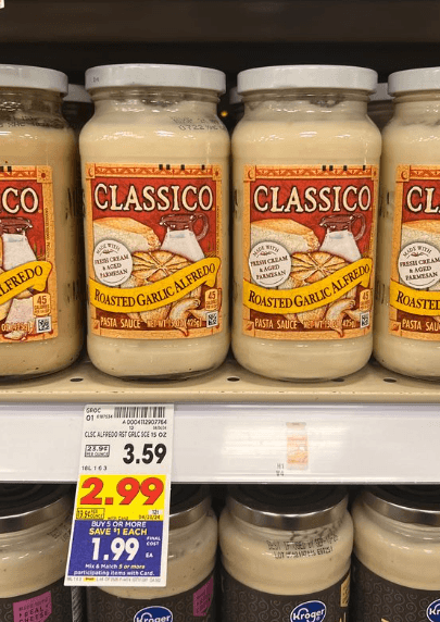 Classico Sauce Kroger Shelf Image