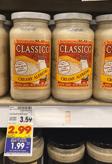 Classico Sauce Kroger Shelf Image