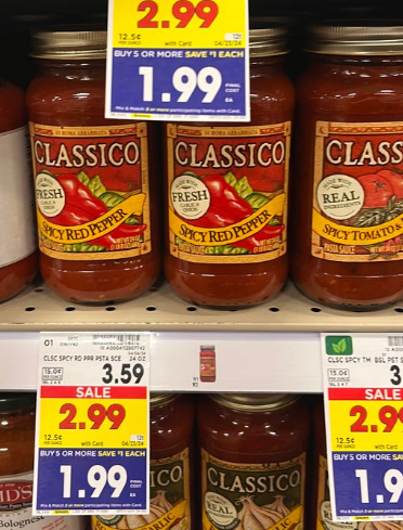 Classico Sauce Kroger Shelf Image