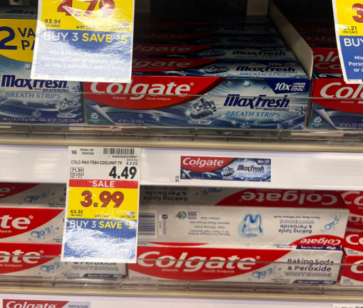 Colgate Maxfresh toothpaste kroger shelf image