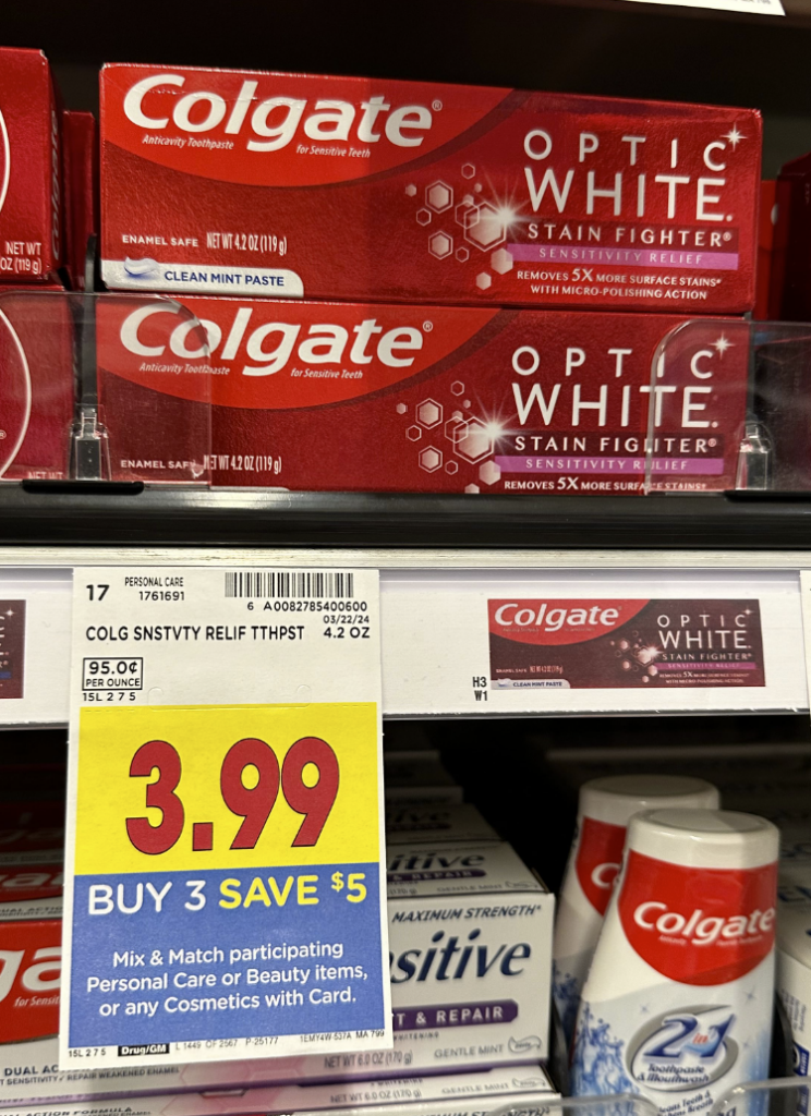 Colgate Optic White Kroger Shelf Image