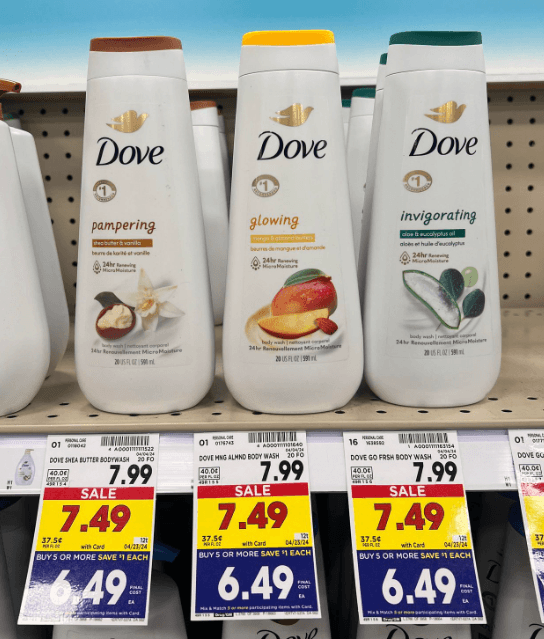Dove Body Wash Kroger Shelf Image1