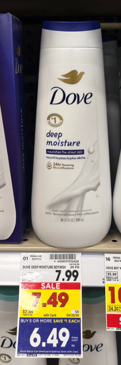 Dove Body Wash Kroger Shelf Image