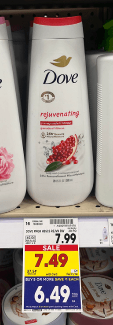 Dove Body Wash Kroger Shelf Image