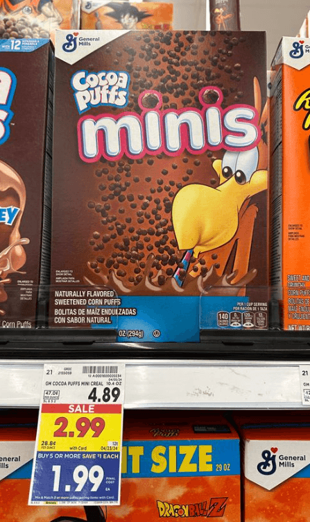 General Mills Cereal Kroger Shelf Image
