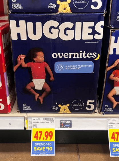 Huggies Overnites Kroger Shelf Image