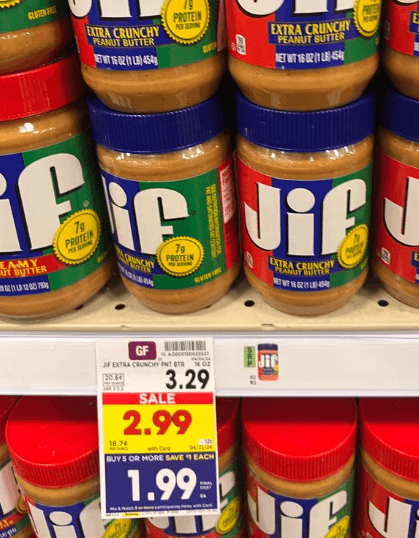 Jif Peanut Butter Kroger Shelf Image
