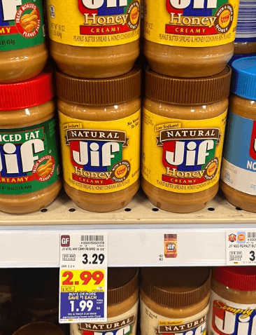 Jif Peanut Butter Kroger Shelf Image