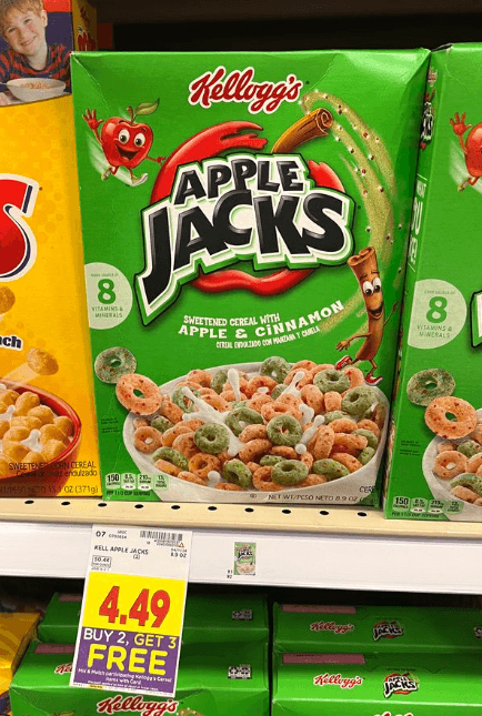 Kellogg's Apple Jacks Kroger Shelf Image