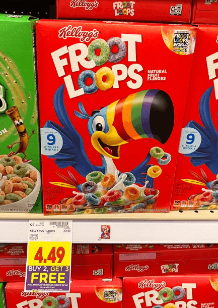 Kellogg's Froot Loops Kroger Shelf Image