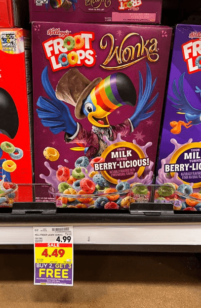 Kellogg's Froot Loops Wonka Kroger Shelf Image