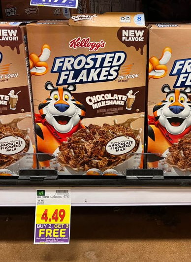 Kellogg's Frosted Flakes Chocolate Kroger Shelf Image